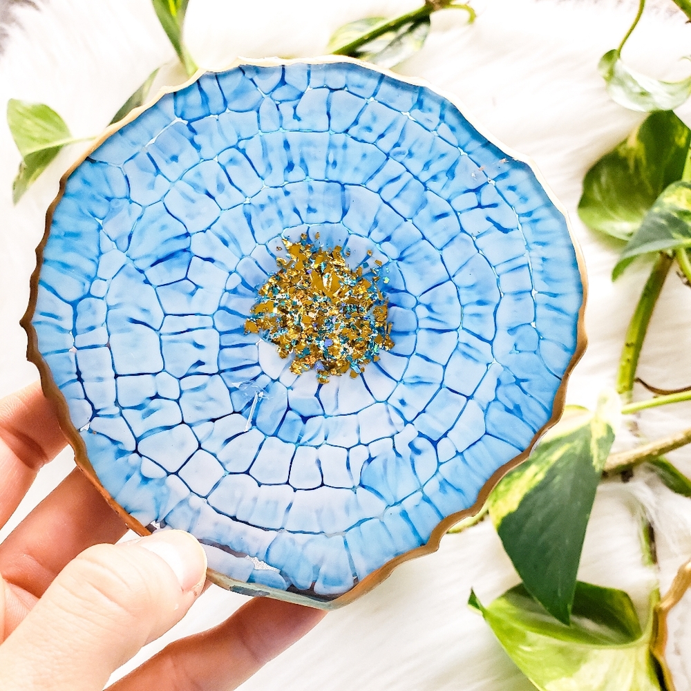 MADE TO ORDER - Resin Geode Candle Coaster - Picture 1 of 15